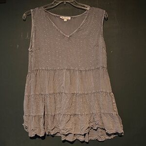 Cynthia Rowley Charcoal Sleeveless Blouse